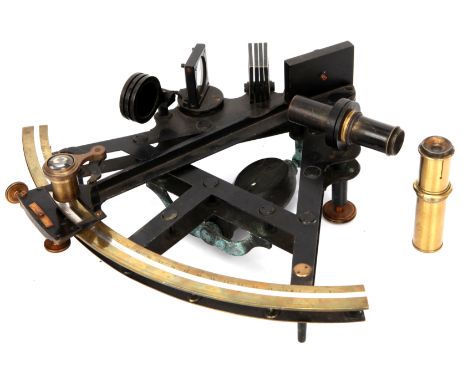 A Double Framed Sextant by Troughton, London, double framed sextant, C.1840 with silver scale and Vernier with magnifier, two