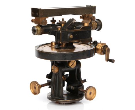 A British Army Artillery Director, theodolite type, by T Cooke, with trough compass by Troughton and Simms dated 1907, all in