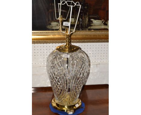 A Waterford Crystal inverted baluster table lamp, 51cm high