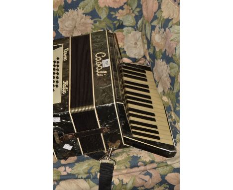 An Italian Casali piano accordion in grey and chrome