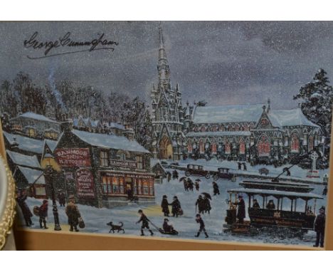 George Cunningham,
Ranmoor Inn in  the Snow,
framed print, autographed in ink 