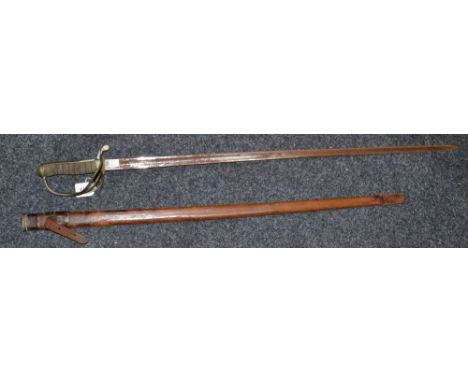 An early 20th Century dress sword, leather scabbard, shagreen grip