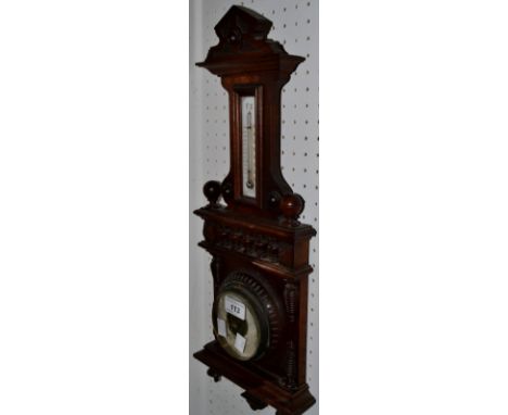 A late 19th century mahogany wall barometer 