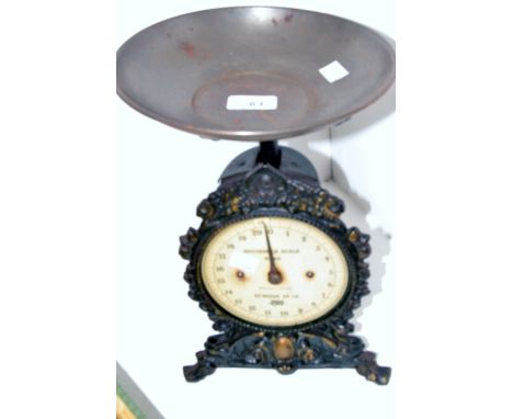 A set of Salter cast iron  kitchen scales , Household No 49