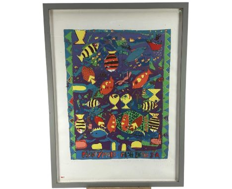 Ben Quail (b. 1961) signed limited edition lithograph - Plenty More Fish in the Sea, 12/20, 75cm x 55cm, in glazed frame