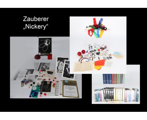 Umfangreiches Zauberutensilien- und Literatur-Konvolut von Karl-Heinz Nick; "Nickery" (1926-2005) aus Würzburg, Gründungsmitg