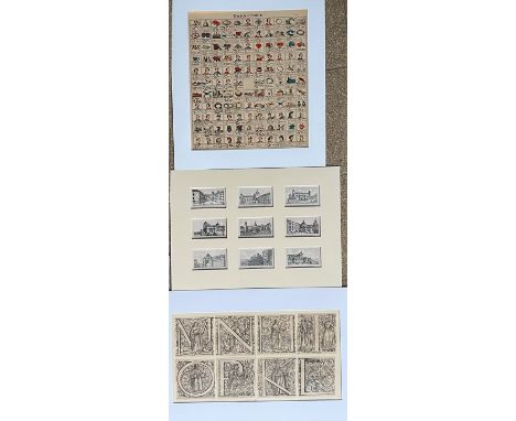 Peter Anton Lizius, 9 Ansichten der Feste Marienberg in Würzburg, Kupferstiche, Blattgröße 8,5 x 12 cm; 8 Initialen von Heili