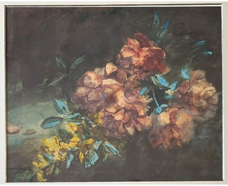 Johan Cornelis VAN HULSTEIJN (1860-1894), Welkende Hortensien in morbidem Licht, signiert, Aquarell, 39 x 48 cm. Johan Cornel