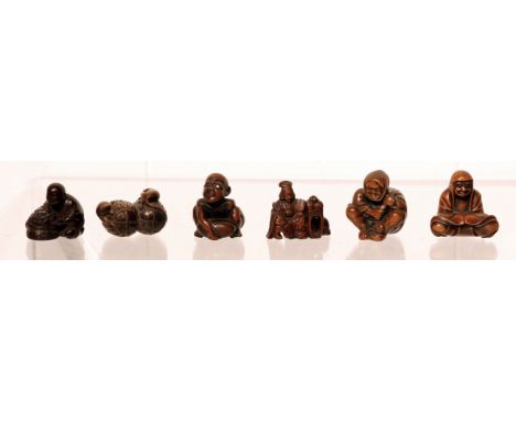 Konvolut, Netsuke, Japan, Sammlungsauflösung, unterschiedliche Zeiten und Materialien (Holz, Buchsbaum, etc...), Schnitzfigur
