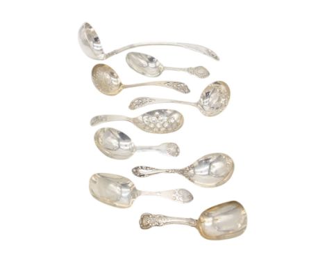 William IV Scottish silver Fiddle and Shell pattern sauce ladle, hallmarked Glasgow 1830, maker's mark WM over AM, a pair of 