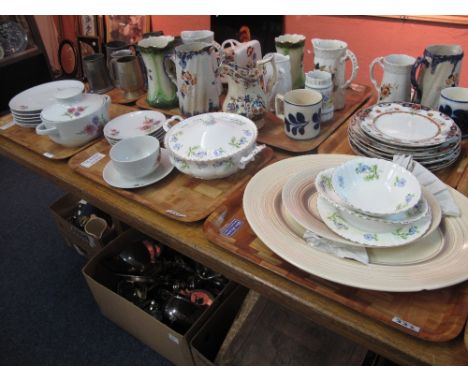 Three tray of assorted china to include, Winterling Germany floral plates terrine etc, Richmond bone chine blue poppy terrine