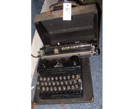 Vintage Bar-Let typewriter with metal case.