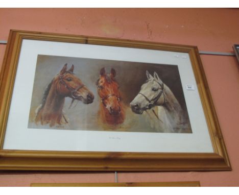 After S.L. Crawford, 'We Three Kings', coloured equestrian print, framed and glazed.