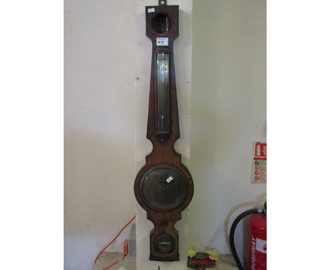19th Century mahogany wheel barometer with brass face, marked G & C Dixey, Bond Street, London.