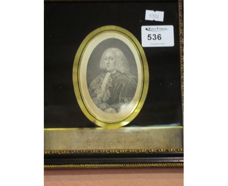19th Century steel engraving, portrait of Sir Thomas Miller of Glenlee, Lord President of the Court of Session.  Hogarth fram