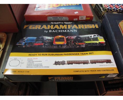 Graham Farish by Bachmann ready to run suburban passenger train set.  N Gauge-scale 1:148 in original box.