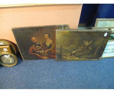 British School (Early 19th Century) portrait of a bearded gentleman and woman.  Oils on canvas.  Together with a  19th Centur