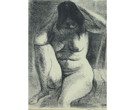 Rene Jean Clot,
lithograph, female nude 1945, signed in pencil no. 46/200, 11.5" x 9", framed.