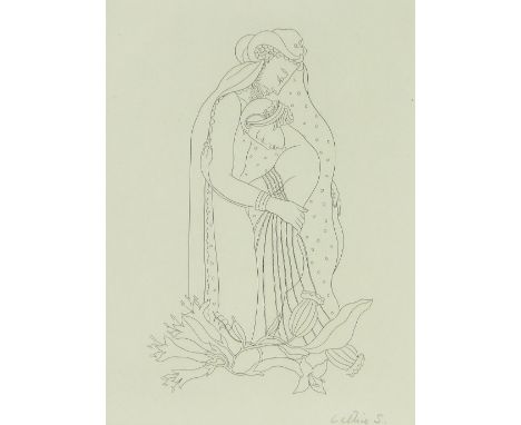 English School,
etching circa 1930s, "Solomon," indistinctly signed in pencil, 10.5" x 7.5", framed.