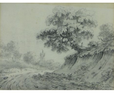 Anthony Devas (1729-1817),
charcoal sketch, A Country Road, 8" x 10.5", framed.