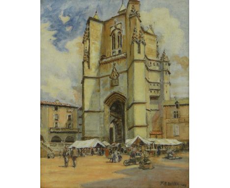 F A Wilkinson,
oil on canvas, a Spanish town square, signed, 20" x 16", framed.