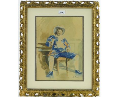 George Phoenix,
watercolour, portrait of a Cavalier, signed, 14" x 10", framed.