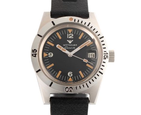 A GENTLEMAN'S STAINLESS STEEL WITTNAUER SKIN DIVER WRIST WATCHCIRCA 1968, REF. KS 4000 IN NEW OLD STOCK CONDITIONMovement: 17