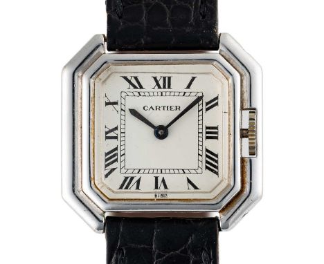 A RARE LADIES 18K SOLID WHITE GOLD CARTIER PARIS CEINTURE WRIST WATCHCIRCA 1980, REF. 78100 Movement: 17J, manual wind, ETA/C