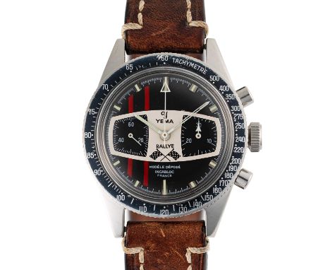 A GENTLEMAN'S SIZE STAINLESS STEEL YEMA RALLYE "ANDRETTI" CHRONOGRAPH WRIST WATCHCIRCA 1969, REF. 37734 THE SAME MODEL WORN B