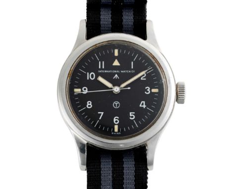 A GENTLEMAN'S STAINLESS STEEL BRITISH MILITARY IWC MARK 11 RAF PILOTS WRIST WATCHDATED 1952Movement: Manual wind with hacking