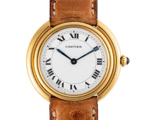 A GENTLEMAN'S SIZE 18K SOLID GOLD CARTIER PARIS VENDOME AUTOMATIC WRIST WATCHCIRCA 1970s, REF. 17003 Movement: 17J, automatic