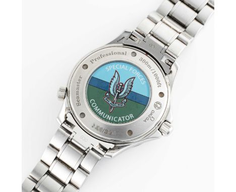 A RARE GENTLEMAN'S LARGE SIZE BRITISH MILITARY SAS OMEGA SEAMASTER PROFESSIONAL 300M AUTOMATIC BRACELET WATCH  CIRCA 2008, RE