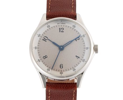 A GENTLEMAN'S SIZE STAINLESS STEEL ANORDAIN MODEL 1 WRIST WATCHDATED 2021, LIMITED EDITION OF 50 PIECES WITH WHITE GOLD DIAL 
