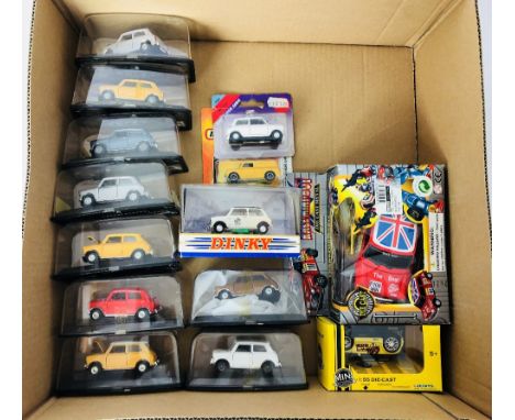 Pilen Models 1/43 Scale Mini Cooper Models in Plastic Case Boxes and a Further Selection of Diecast Mini Models