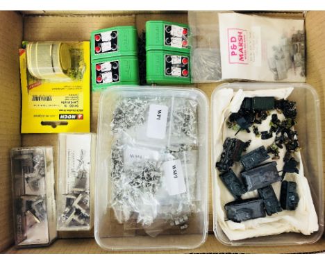N Gauge White Metal German Army Figures and Tanks - Large Quantity including Painted and Unpainted Examples and some Further 