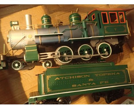 Bachmann G scale garden railway electric steam locomotive Atchinson Topeka & Santa Fe unboxed