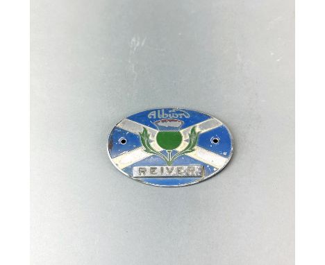 A vintage Albion Reiver lorry makers plate, W. 14cm.