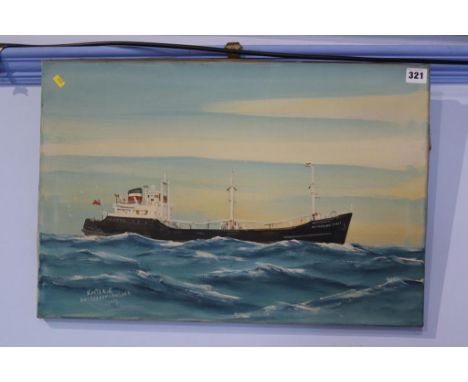 Oil on canvas 'Seascape Netherlands Coast' by Koster K., 1957