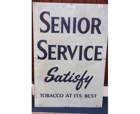A Senior Service 'Satisfy' Tobacco at its Best enamel sign, 91 x 61cm