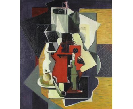 After Jean Metzinger.  Still Life with Lamp. Oil on board,  59 x 51cm, unframed.