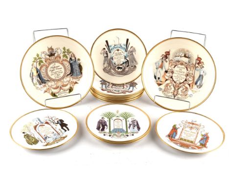 Royal Crown Derby, Benjamin Britten, Aldeburgh Festival, 1973, a collection of twelve limited edition plates, to include the 