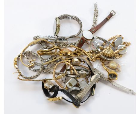 A collection of ladies manual wind wristwatches, spares or repair