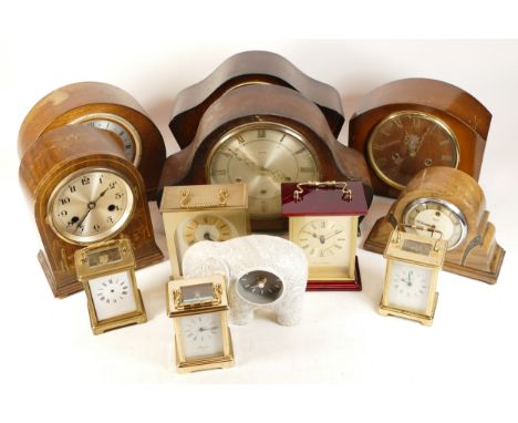 A collection of mid twentieth-century and later clocks, primarily mantel, makers to include, Fox &amp; Simpson, Smiths, and R