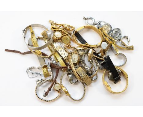 A collection of ladies manual wind wristwatches, spares or repair