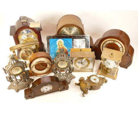 A collection of mid twentieth-century and later mantel and carriage clocks, makers to include, H Samuel, Meccedei, and Metame
