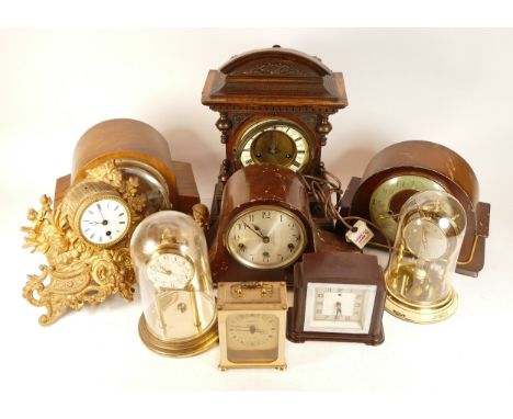 A collection of mid twentieth-century and later mantel, carriage and anniversary clocks, makers to include, W Widdop, Acctim,