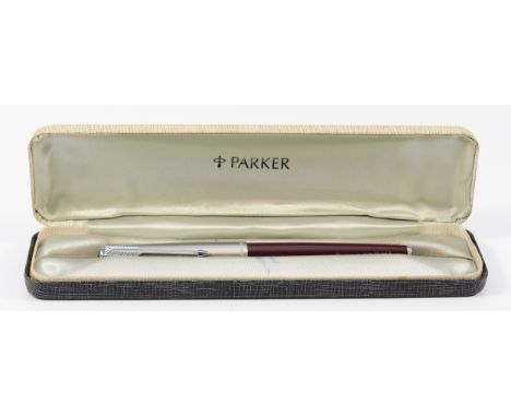 Parker, fountain pen, squeeze action filled, in fitted Parker case together with two Parker '51' fountain pens, squeeze actio