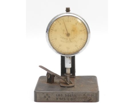 A 20th century John Bull military pressure gauge, by the British Indicators LTD, Stamped with the broad arrow N.O.D, I.N.O 51
