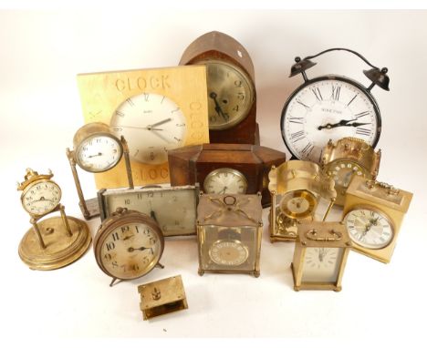 A collection of mid twentieth-century and later mantel, carriage and anniversary clocks, makers to include, Bentima, Smiths, 