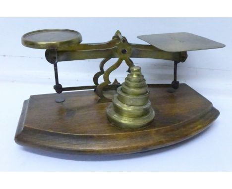 A set of postal scales and weights